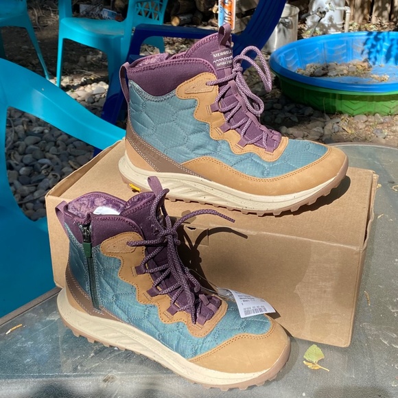 Merrell Women's Antora 3 Mid Waterproof Hiking Boots Forest size 8 - Picture 1 of 10